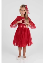 AHENGİM فستان سهرة تريند للفتيات - إبزيم و دانتيل تول، Ak2209