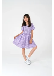 Kyron فستان بناتي من القماش المنسوج من القطن بنسبة 100% مزين بالزهور / تصميم عصري وأنيق