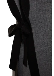  Modest Anthracite Color Blocked Slit Detailed Vest-Pants Knitwear Bottom-Top Set TCTAW24US00087