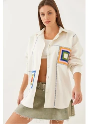 Bianco Lucci Women's Embroidery Detailed Stitched Shirt 60351009