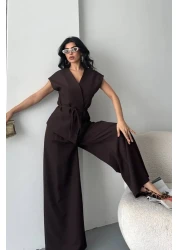 spirituel طقم نسائي مكون من قطعتين من الأعلى والأسفل وأربطة وفضفاضة ومتدلية صيفية بأكمام قصيرة معطف كيمونو بنطلون بالازو