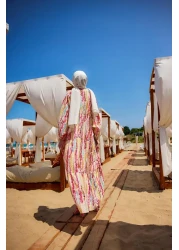 LOCCO Women's Bead Pattern Dress Pink