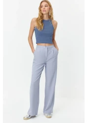  Collection Light Blue Wide Leg Woven Trousers - Twoaw22Pl0139
