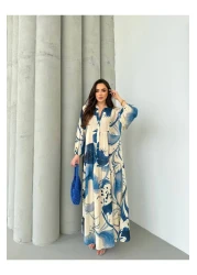PREMİER VİE Hijab New Season Blue Color Viscose Dress