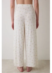 Penti Bloom Printed Ecru Trousers