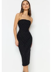  Collection فستان سهرة أسود ببطانة من الحجر اللامع فستان سهرة أنيق TPRSS23EL00476