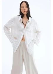 H&M Wide linen-blend trousers