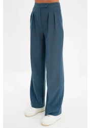  Collection High Waist Wide Leg Woven Trousers - Petrol Twoaw22Pl0066