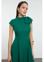  Collection Green A-Line Pleated Woven Stylish Evening Dress Night Graduation Dress Tpraw25El00151