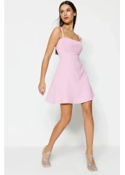  Collection Pink A-Line Woven Short Evening Dress Night Graduation Dress Tprss23El00031