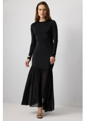 Touche Prive Crew Neck Skirt Smocked Dress