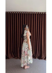 HAZELANNA فستان مكشكش مزين بالزهور