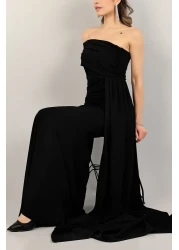 Secret Passion Lingerie فستان طويل أنيق من القماش المرن بكتف واحد وذيل جانبي ومفصل على شكل سمكة 582108 684