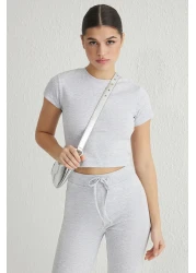  Collection Gray Melange Fitted Body Length Matching Elastic Interconnecting Girdle