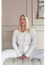 Pijamaevi طقم بيجامة نسائي من لايت باودر دبلن مع ثوب صباحي