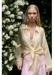 BOHEMAİ قميص ليرا أصفر كبير الحجم