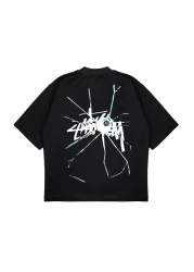 PURE EFFECT تي شيرت BILARDO GLASS BROKEN مطبوع للجنسين من القماش السميك