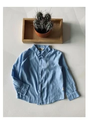 rg kidsstore قميص كتان شبابي بأكمام طويلة