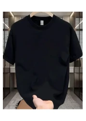 qubo sportswear & company تي شيرت qubo للجنسين من القطن المطبوع ذو رقبة دائرية وأكمام قصيرة باللون الأسود