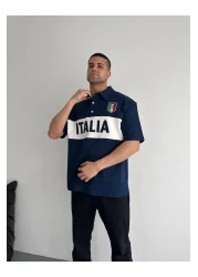 İLKCET MODA Italy Embroidery Unisex Oversize T-Shirt