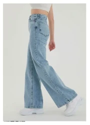 LAMİRAMOOD بنطال KarYama Palazzo عالي الخصر مريح بأرجل واسعة