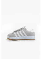 Shupe أحذية رياضية للأطفال البنات والأولاد باللون الرمادي والأبيض