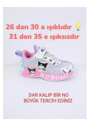PATİK BEBE Kuromili Lighted Girl's Lightweight and Flexible Sports Shoes Are Lighted between 26-30