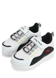 Tonny Black حذاء للأطفال من الجنسين بنعل فايلون أبيض مريح وشريط فيلكرو للأطفال