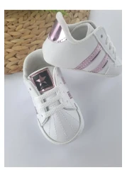 Butik Baby Boy Girl First Step Shoes Soft Sole Orthopedic Lightweight Pink Silver and Gold Color Options