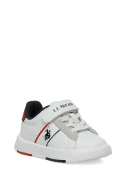 U.S. Polo Assn. Boy's White Sneakers - Jr 4Pr