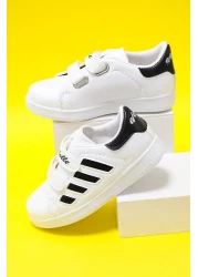Jomoti White Side Black Striped Children's Shoes