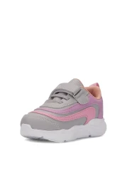 Tuğba Ortopedi 06-1 Girl's Grey/Pink Lighted School Sneaker