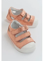 mnpc Unisex Children's Powder Leather First Step Shoes with Orthopedic Support