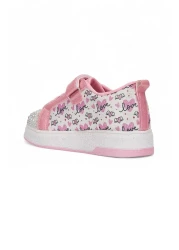 Nstil White Pink Girl's Sports Shoes Tassel Detailed Glitter Toe Lace up Velcro 4004