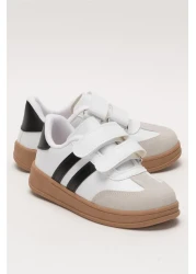 Liger Unisex Velcro Comfortable Lightweight Children's Sports Shoes White - Black
