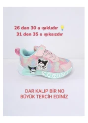 pediashoes Kuromi Lighted Girls' Sports Shoes Light and Flexible, Lighted between 26 - 30