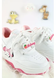 Moda Lime حذاء رياضي للأطفال للجنسين بتصميم خاص من Kuromi برباط وشريط فيلكرو