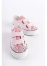 KATEYLER New Season - Pink Stoned Velcro Girls' Orthopedic Casual Shoes (21-30 Lighted)