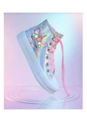 bhk desing Crowned Cat Face Detailed Hologram Girl Child Sports Shoes Sneaker