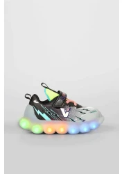 Vicco Flash light baby boy black sports shoes