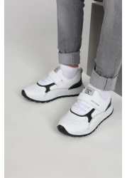 kids A more Franky Boy's Single Velcro Shoes White