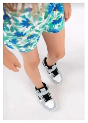 Lambırlent Girls Boys Unisex Lace-Up High Top Winter Blue White Black Sports Basket Shoes