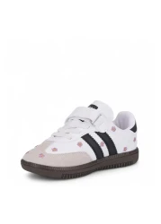 Tuğba Ortopedi 104 Orthopedic Girl's White/Black Floral Sneaker