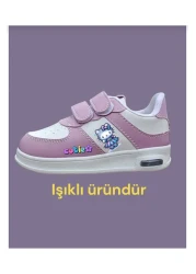 bhk desing Blue Sweet Cat Printed Lighted Girls Sneakers Sneaker