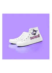 bhk desing Pink Printed Kuro Printed Linen Girl's Canvas Sneakers Sneaker