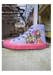 bhk desing Kpop Girl Group Purple Printed Pink Sole Girls' Sports Shoes Sneaker