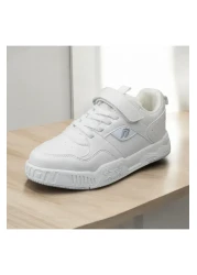 JOJO KIDS Unisex Children's Plain White Leather Velcro Sneakers, Extralight Sneaker