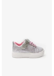 Le Mabelle Silver Butterfly Detailed Girl's Sneakers