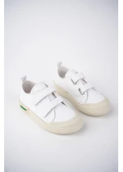 Moda Kadıköy Children's White Linen Lighted Orthopedic Sports Shoes