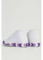 Benetton White Lilac Kids Sneakers Bn-90647